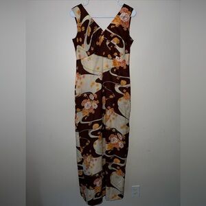 Vintage Penny’s Hawaiian Maxi Long Dress Sleeveless Tank Floral Women’s Small
